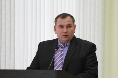 С докладом выступает председатель Кормянского районного исполнительного комитета А.А. Ясонов