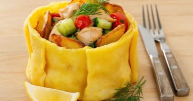 Картофельная корзинка с начинкой из курицы и сыра